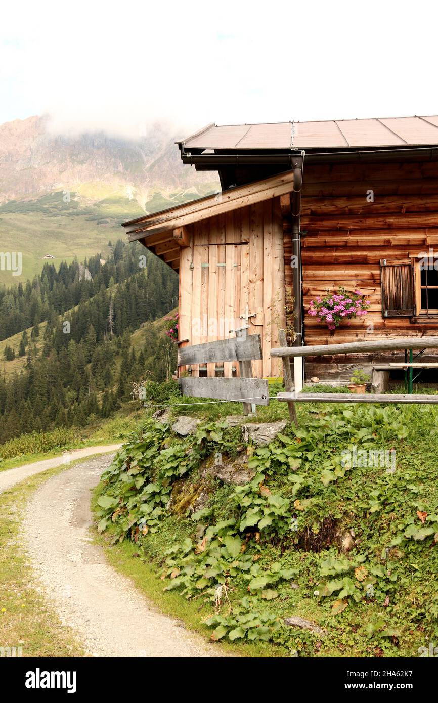 almhütte im spertental bei aschau / kirchberg in tirol in den kitzbüheler alpen in tirol Stockfoto