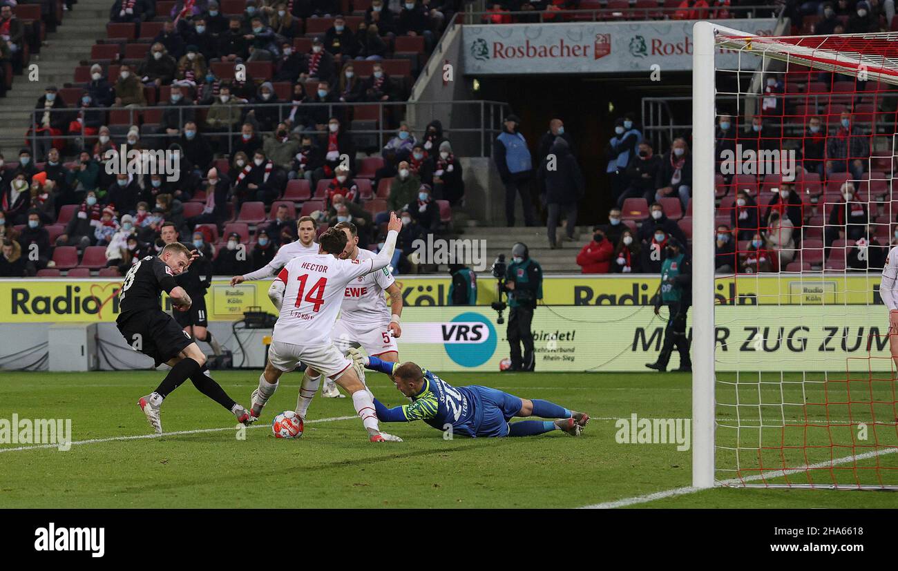 firo: 10.12.2021, Fuvuball, 1st Bundesliga, Saison 2021/2022, 1st FC kV? ln - FC Augsburg Tor HAHN, FCA auf 0: 1 Stockfoto