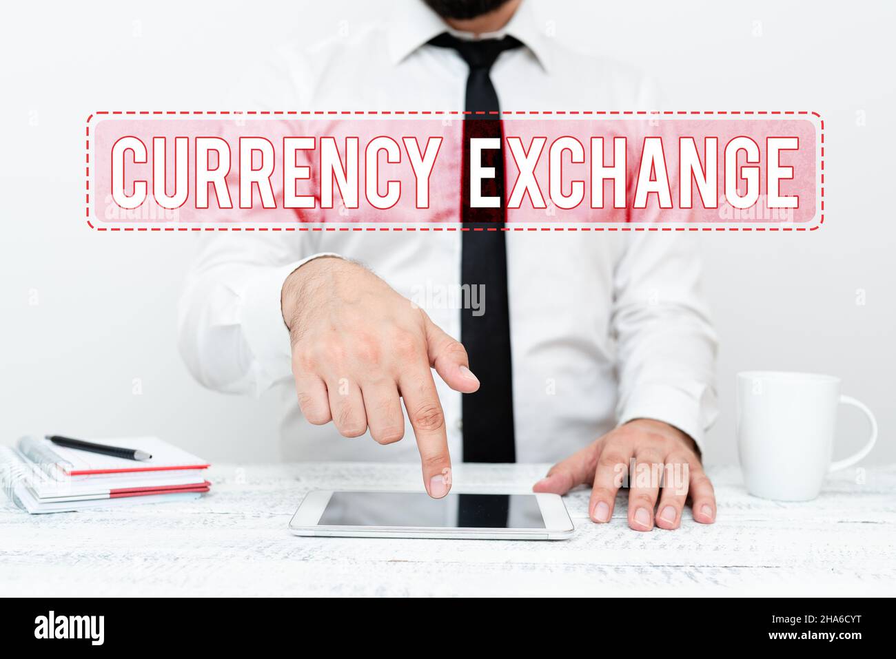 Handschriftentext Währungsumtausch. Business Overview Prozess der Änderung einer Währung in eine andere Forex präsentiert Kommunikationstechnologie Stockfoto