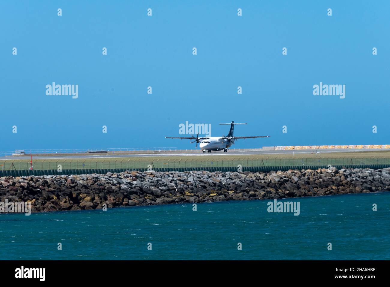 Flugzeug, Air New Zealand, Flughafen Wellington, Nordinsel, Neuseeland Stockfoto