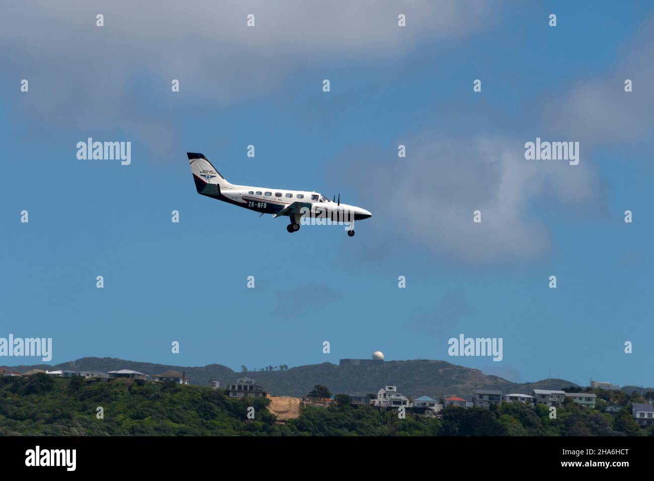 Cessna 441 Conquest II, Flugzeug, ZK-NFD, Flugarzt für Neuseeland, Flughafen Wellington, Nordinsel, Neuseeland Stockfoto