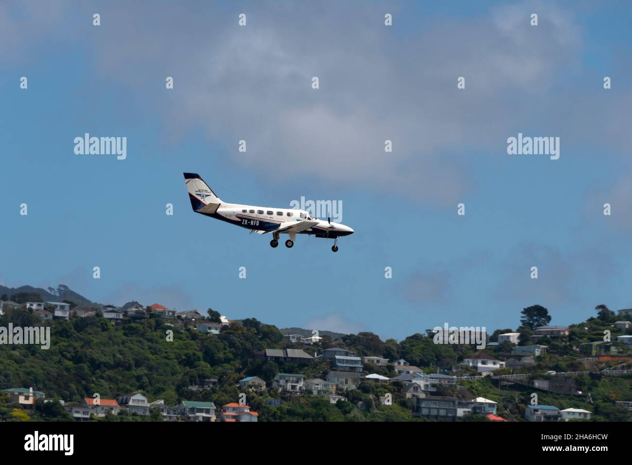 Cessna 441 Conquest II, Flugzeug, ZK-NFD, Flugarzt für Neuseeland, Flughafen Wellington, Nordinsel, Neuseeland Stockfoto