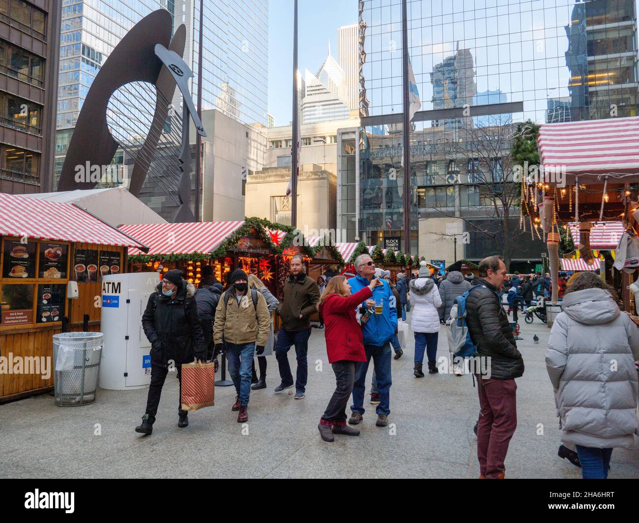 Chicago Christkindlmarket in Daley Plaza. Stockfoto