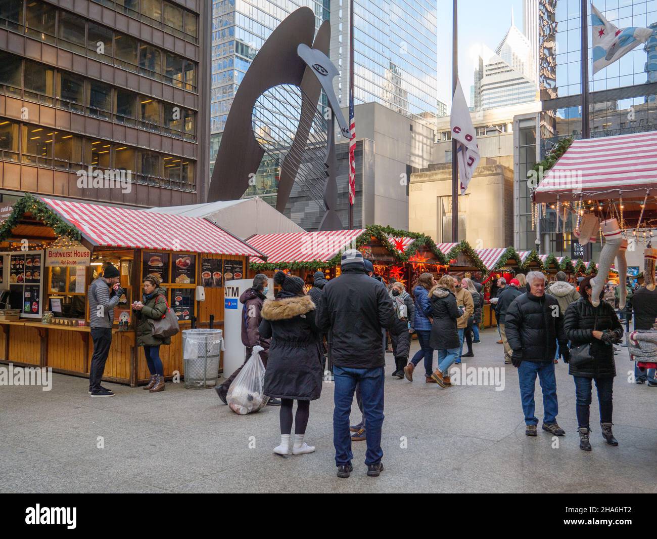 Chicago Christkindlmarket in Daley Plaza. Stockfoto