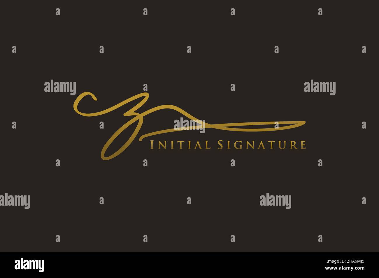 Cz Brief Unterschrift Logo Vorlage Elegantes Design-Logo. Handgezeichnete Kalligraphie Schriftzug Vektor Illustration. Stock Vektor