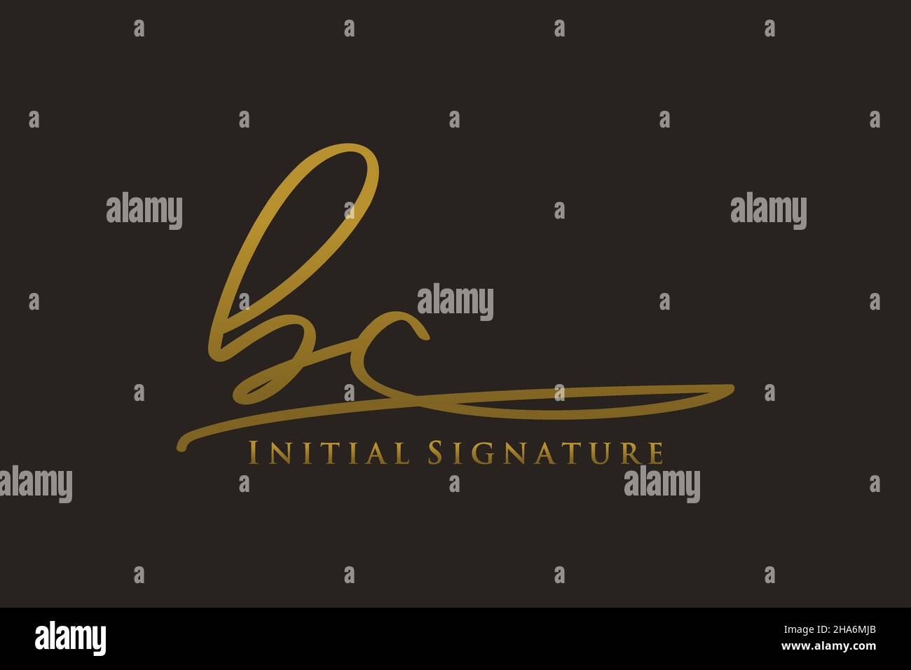 BC Letter Signature Logo Template Elegantes Design-Logo. Handgezeichnete Kalligraphie Schriftzug Vektor Illustration. Stock Vektor