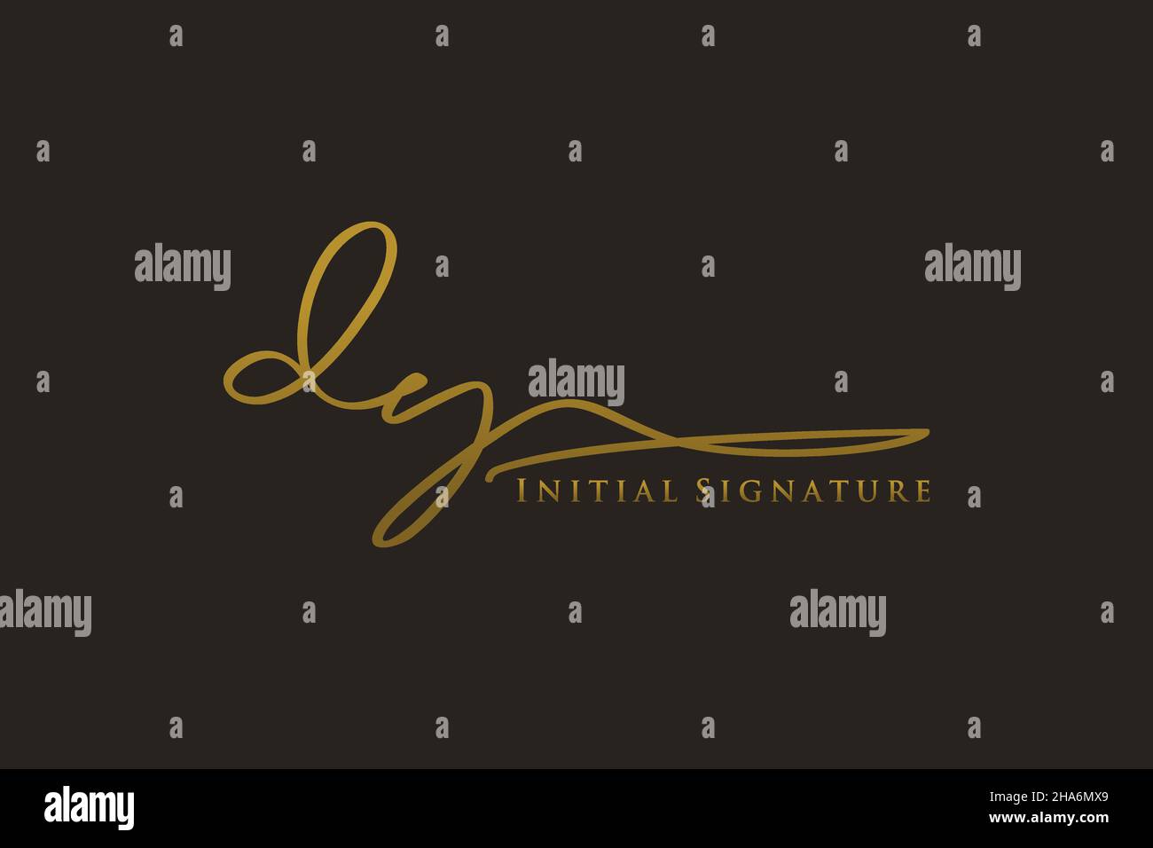 DY Letter Signature Logo Template Elegantes Design-Logo. Handgezeichnete Kalligraphie Schriftzug Vektor Illustration. Stock Vektor