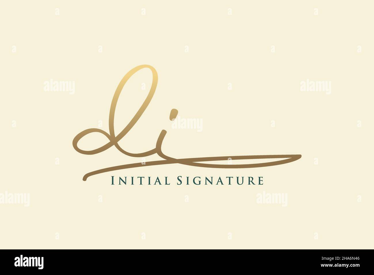DI Letter Signature Logo Template Elegantes Design-Logo. Handgezeichnete Kalligraphie Schriftzug Vektor Illustration. Stock Vektor
