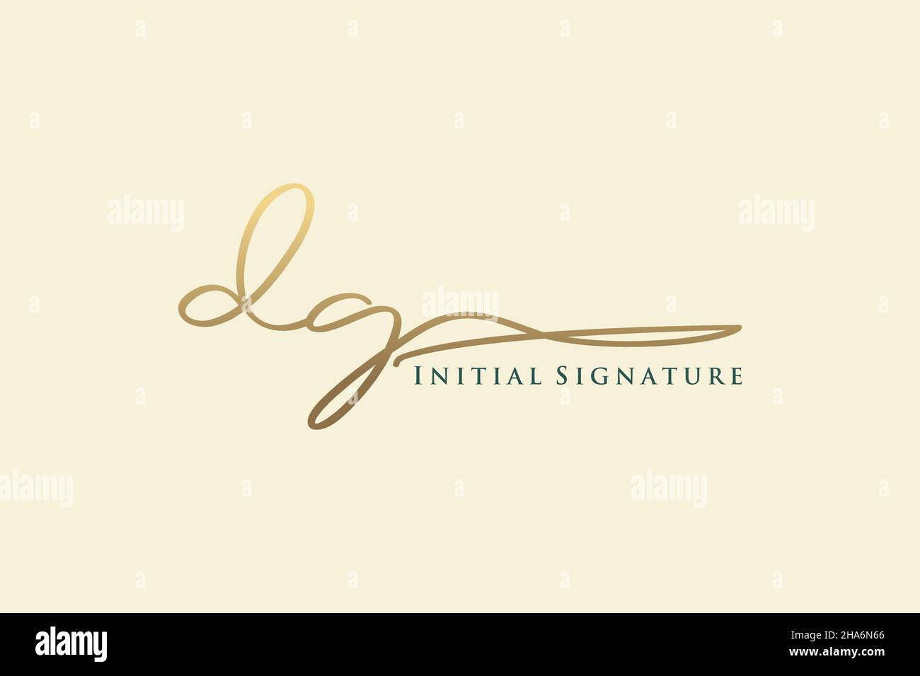 DG Letter Signature Logo Template Elegantes Design-Logo. Handgezeichnete Kalligraphie Schriftzug Vektor Illustration. Stock Vektor