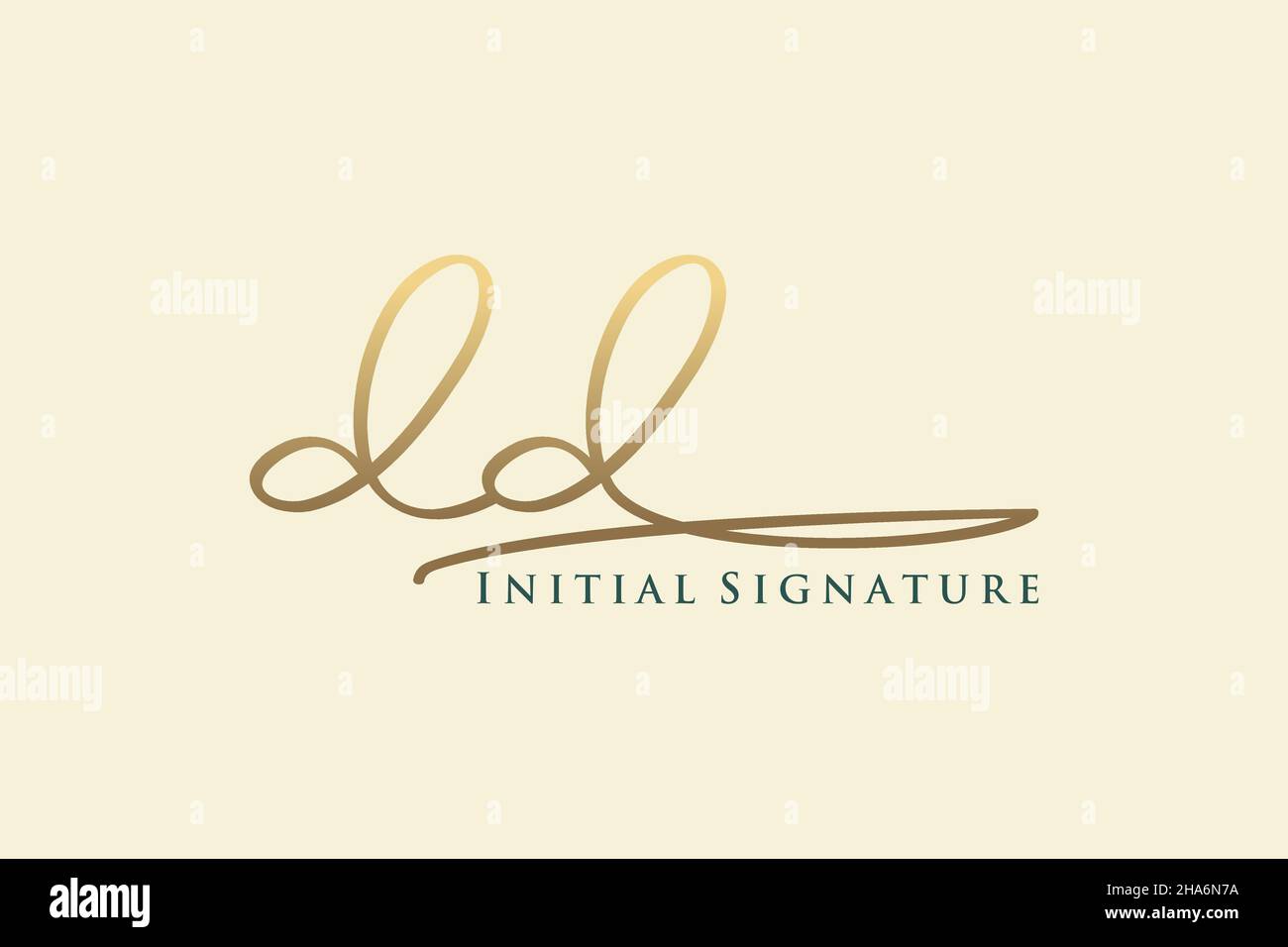 DD Letter Signature Logo Template Elegantes Design-Logo. Handgezeichnete Kalligraphie Schriftzug Vektor Illustration. Stock Vektor