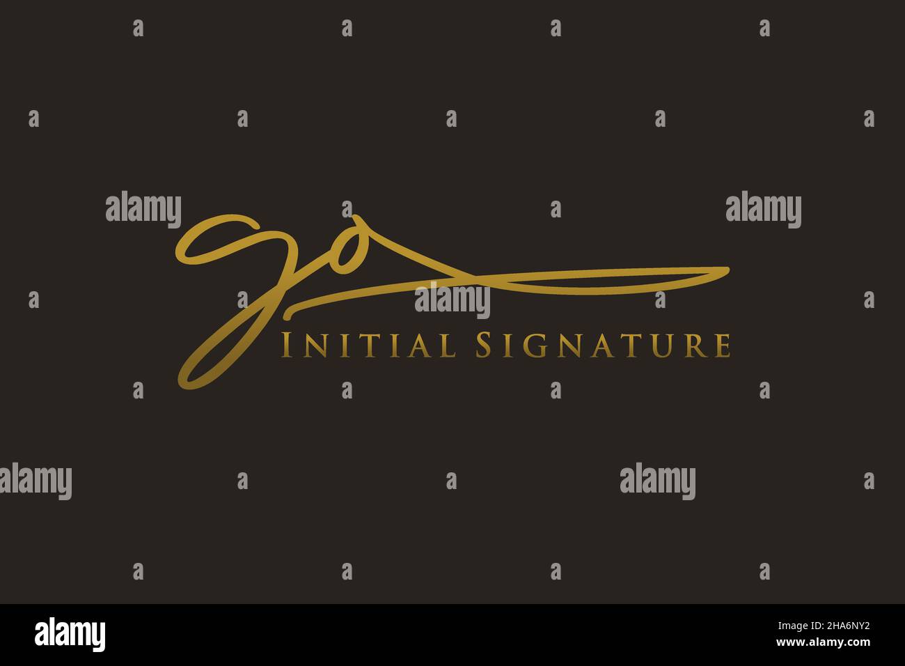 GO Letter Signature Logo Template Elegantes Design-Logo. Handgezeichnete Kalligraphie Schriftzug Vektor Illustration. Stock Vektor