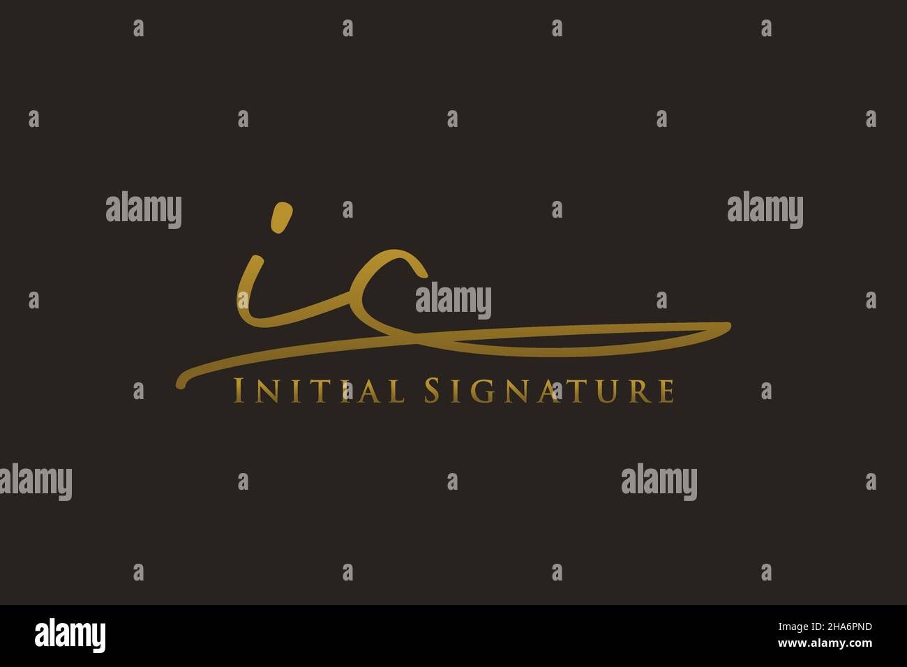 IC Letter Signature Logo Template Elegantes Design-Logo. Handgezeichnete Kalligraphie Schriftzug Vektor Illustration. Stock Vektor