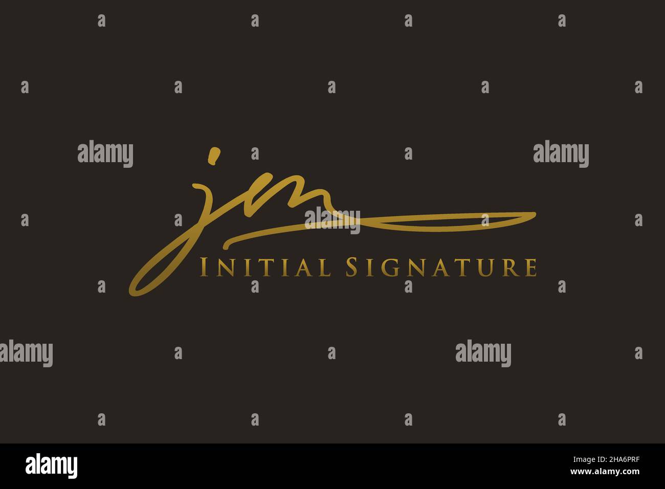 JM Letter Signature Logo Template Elegantes Design-Logo. Handgezeichnete Kalligraphie Schriftzug Vektor Illustration. Stock Vektor