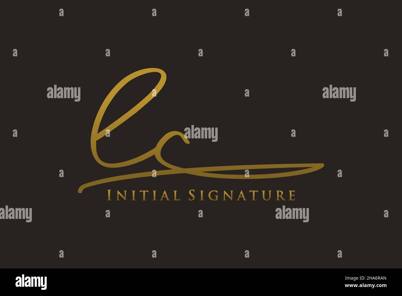 LC Letter Signature Logo Template Elegantes Design-Logo. Handgezeichnete Kalligraphie Schriftzug Vektor Illustration. Stock Vektor