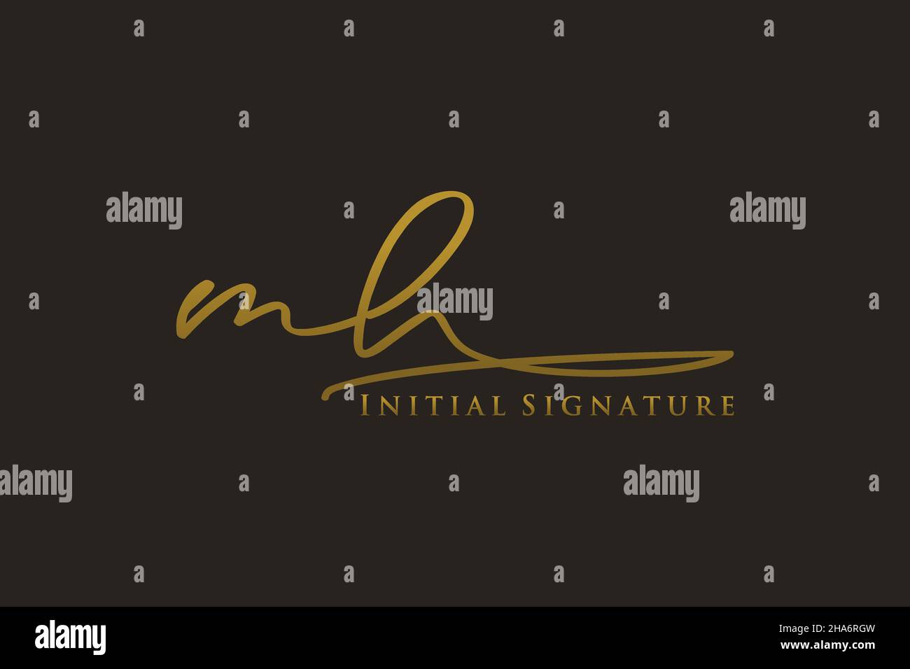 MH Letter Signature Logo Template Elegantes Design-Logo. Handgezeichnete Kalligraphie Schriftzug Vektor Illustration. Stock Vektor