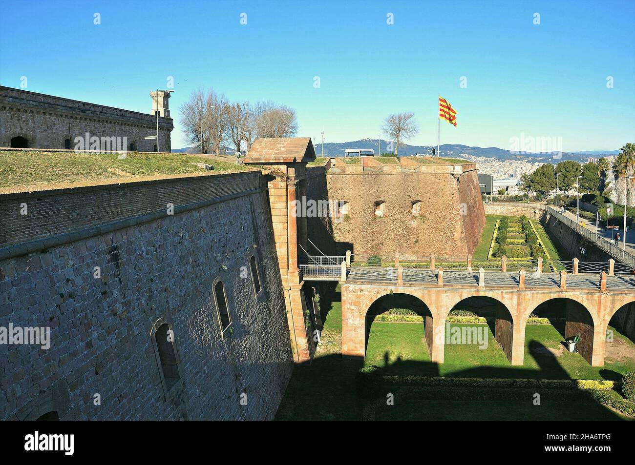 Schloss von Montjuïc in Barcelona, Katalonien, Spanien Stockfoto