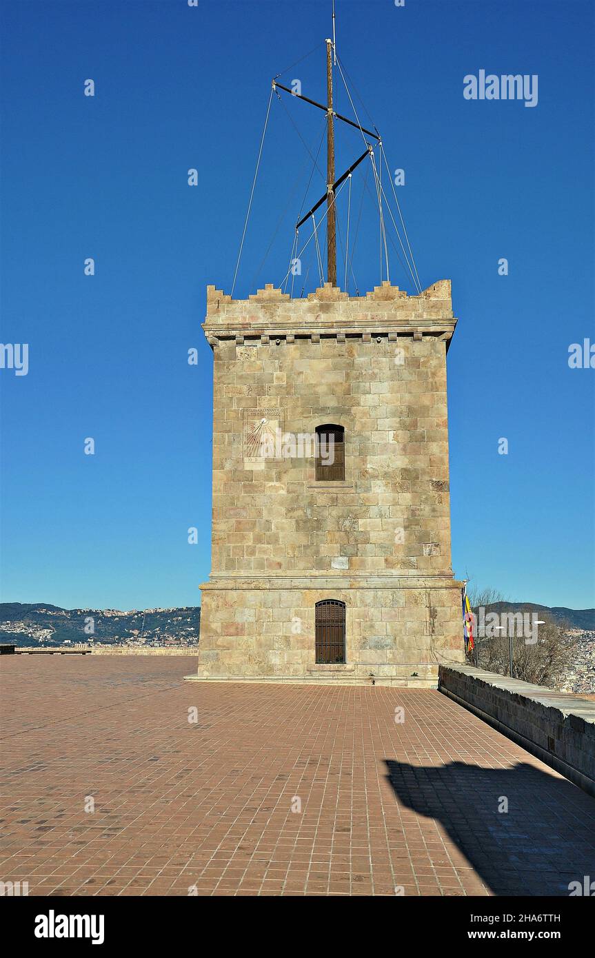 Schloss von Montjuïc in Barcelona, Katalonien, Spanien Stockfoto