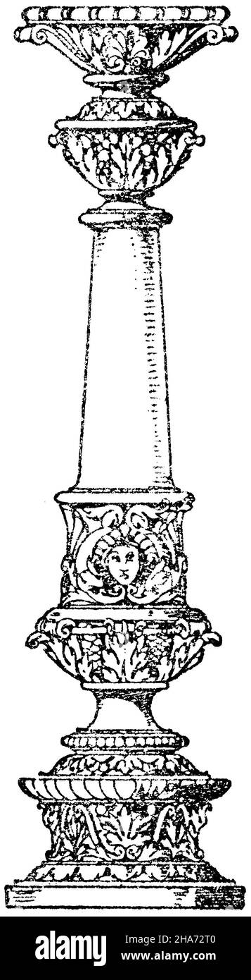 Säulenschaft: Säule aus einer allegorischen Darstellung von Anton Seder in Straßburg. (Gerlach), , ML (Musterbuch, ) Stockfoto