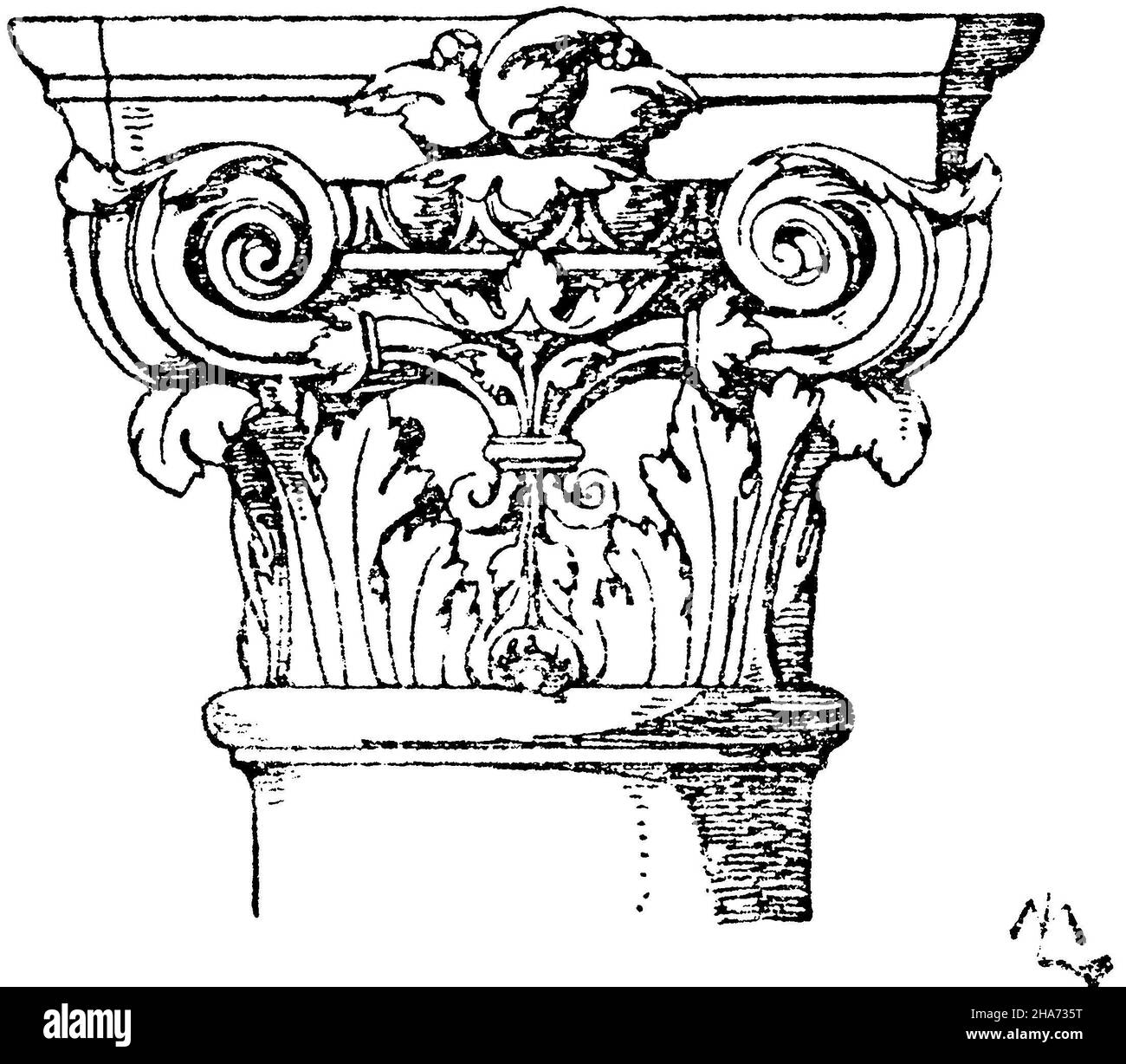 Französische Spaltenüberschrift. Varieté-Theater in Paris. Architekt Magne. 19th Century., , ML (Musterbuch, ) Stockfoto