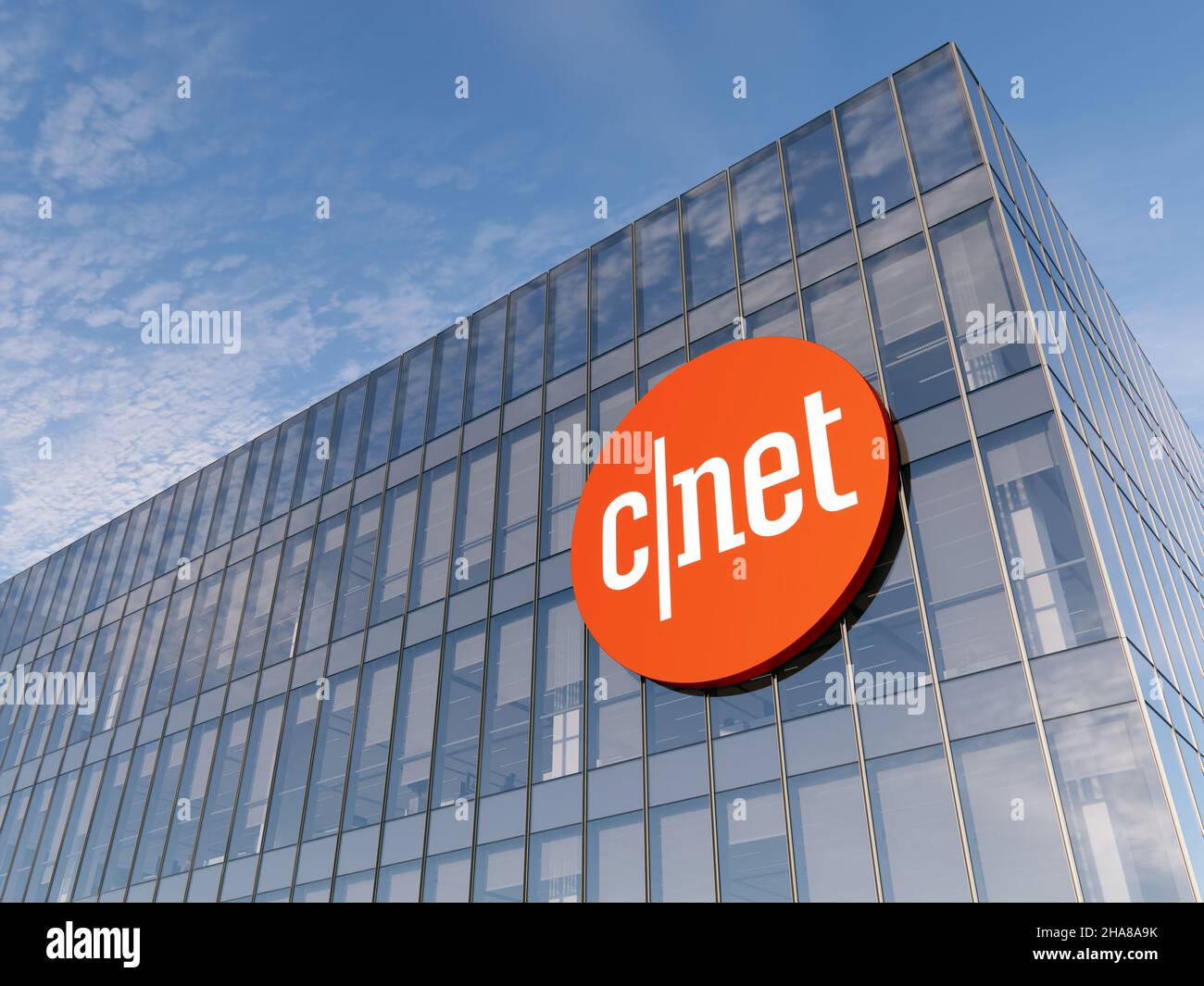 San Francisco, CA, USA. 11. Dezember 2021, nur redaktionelle Verwendung, 3D CGI. CNET American Media Website ist eine multinationale Video Network Company. Arbeitsplatz i Stockfoto