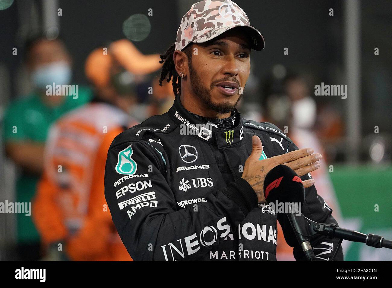 Abu Dhabi, VAE. 11th Dez 2021. 11th. Dezember 2021, Yas Marina Circuit, Abu Dhabi, FORMEL 1 ETIHAD AIRWAYS ABU DHABI GRAND PRIX 2021, im Bild Lewis Hamilton (GBR), Mercedes-AMG Petronas Formula One Team Stockfoto