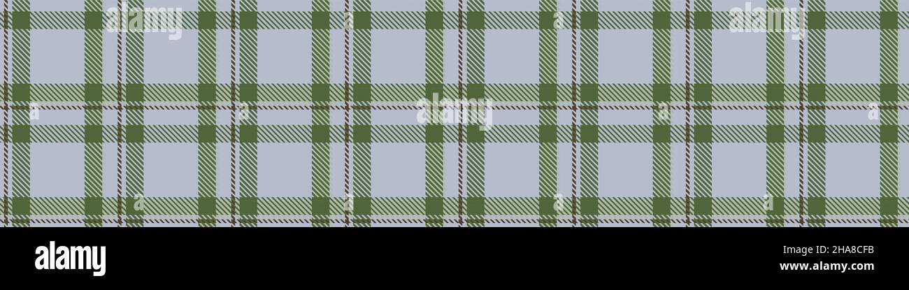 Militär grün karierten Vektor Grenze. Nahtloses Gingham-Muster für dekorative klassische Kanten. Stock Vektor