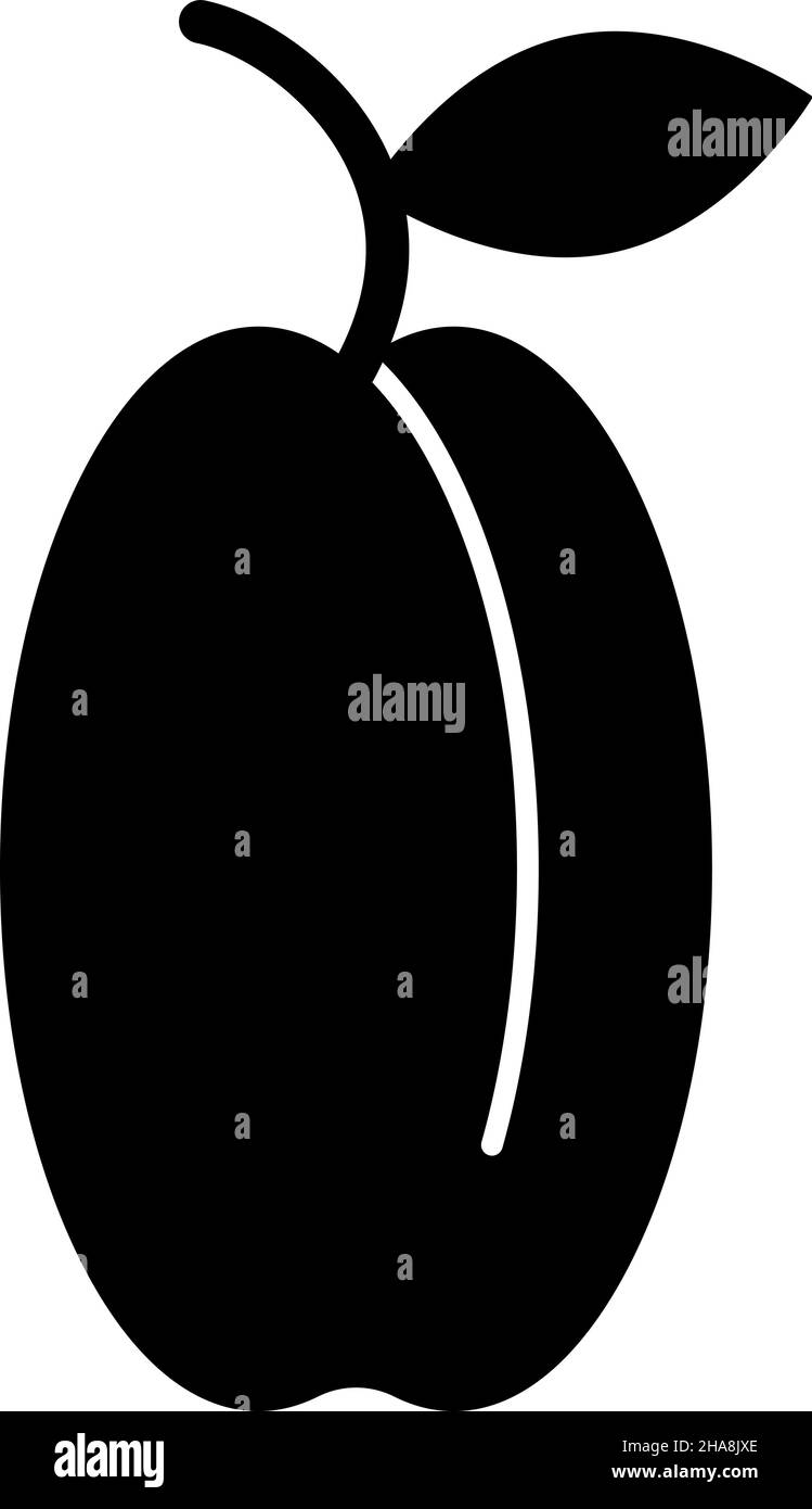 Aprikose Glyphe Symbol Obst Vektor Stock Vektor