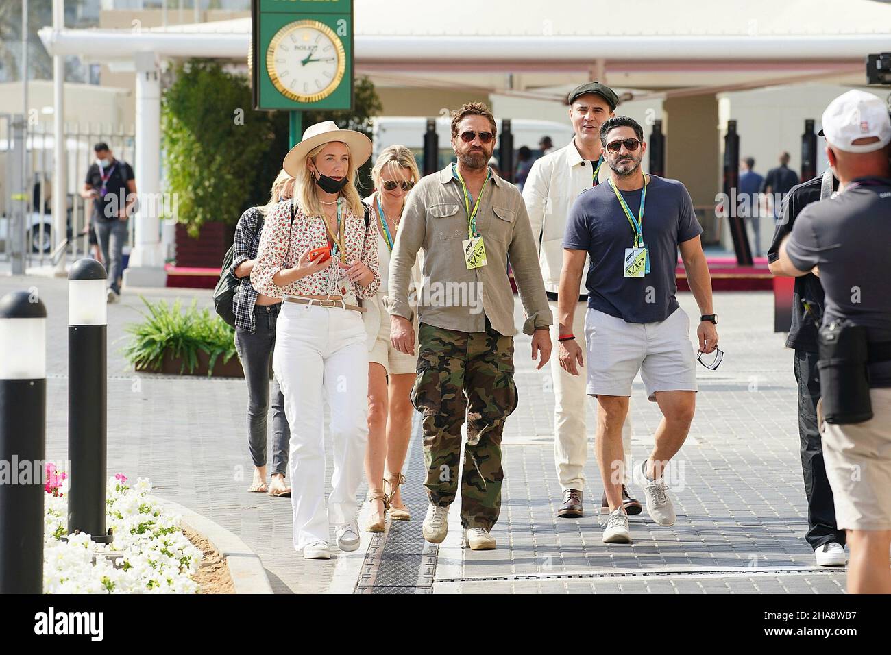 11.12.2021, Yas Marina Circuit, Abu Dhabi, FORMEL 1 ETIHAD AIRWAYS ABU DHABI GRAND PRIX 2021, im Bild Schauspieler Gerard Butler im Fahrerlager von Abu Dhabi. Stockfoto