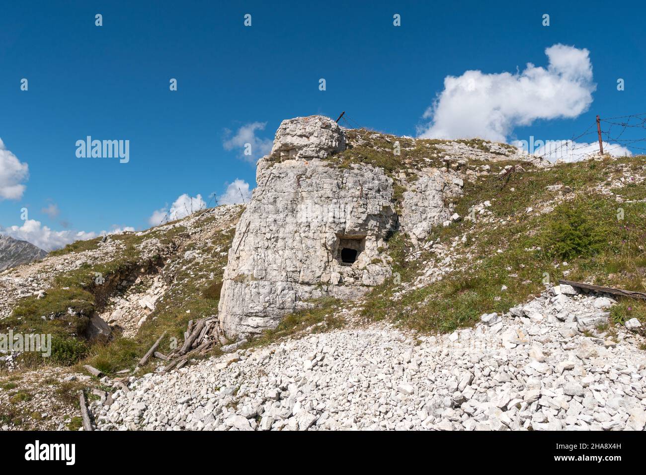 Monte Piano, Reste des Weltkrieges, Dolomiti, Italien Stockfoto