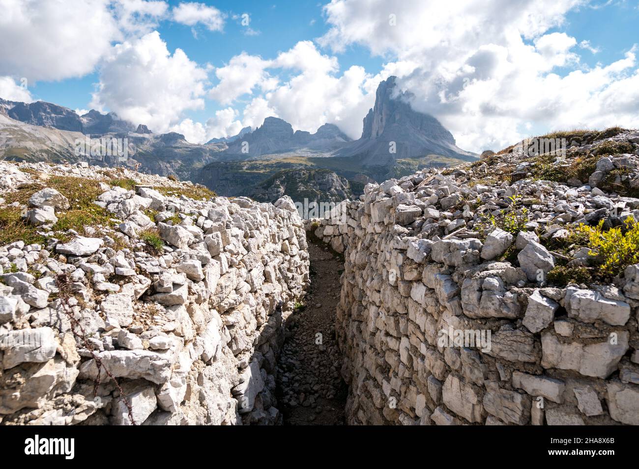 Monte Piano, Reste des Weltkrieges, Dolomiti, Italien Stockfoto