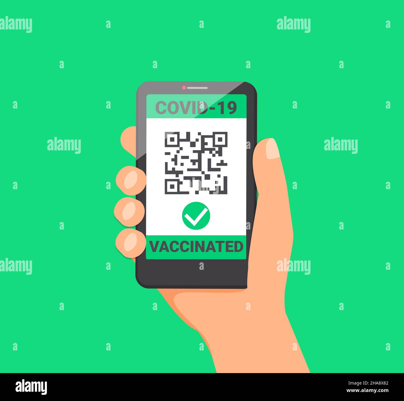 QR-Code zur Impfung. Stock Vektor
