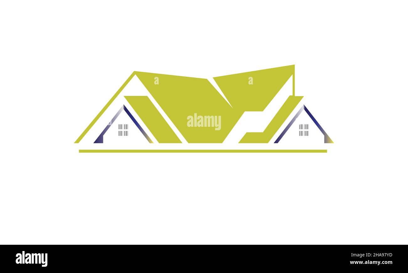 Immobilien, Haus mit Fenstern und Türen Logo Vektor Symbol Design. Schöne kreative Logo-Designs Stock Vektor