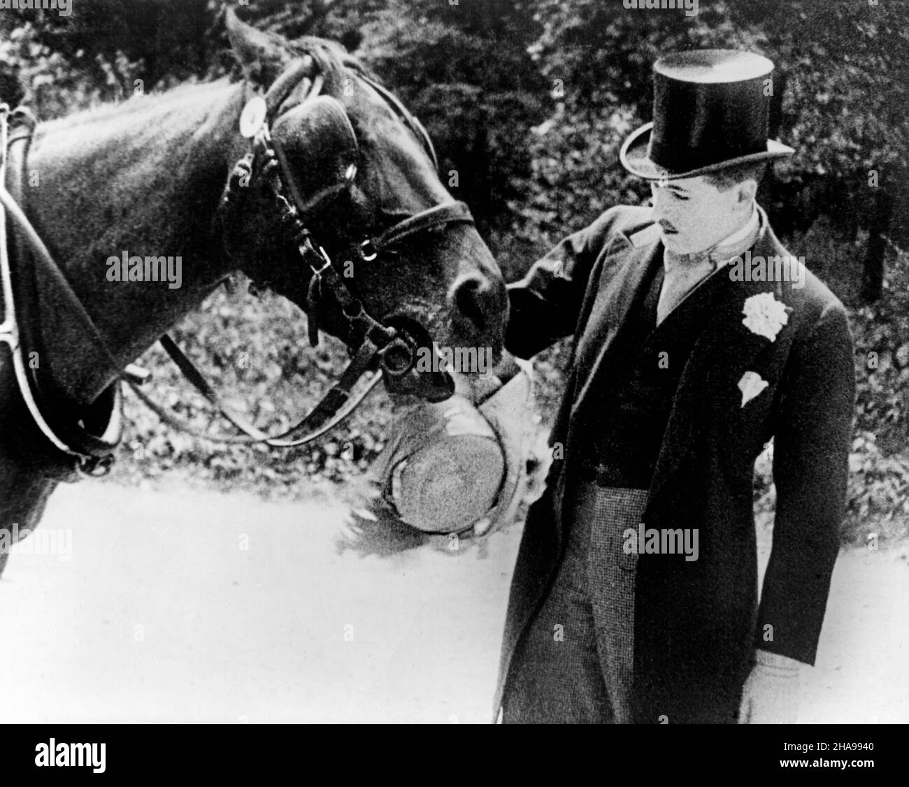 Albert Prejean, Dreharbeiten zum französischen Stummfilm, 'UN Chapeau de Paille d'Italie', englischer Titel: The Italyan Straw hat', Films Albatros, 1928 Stockfoto