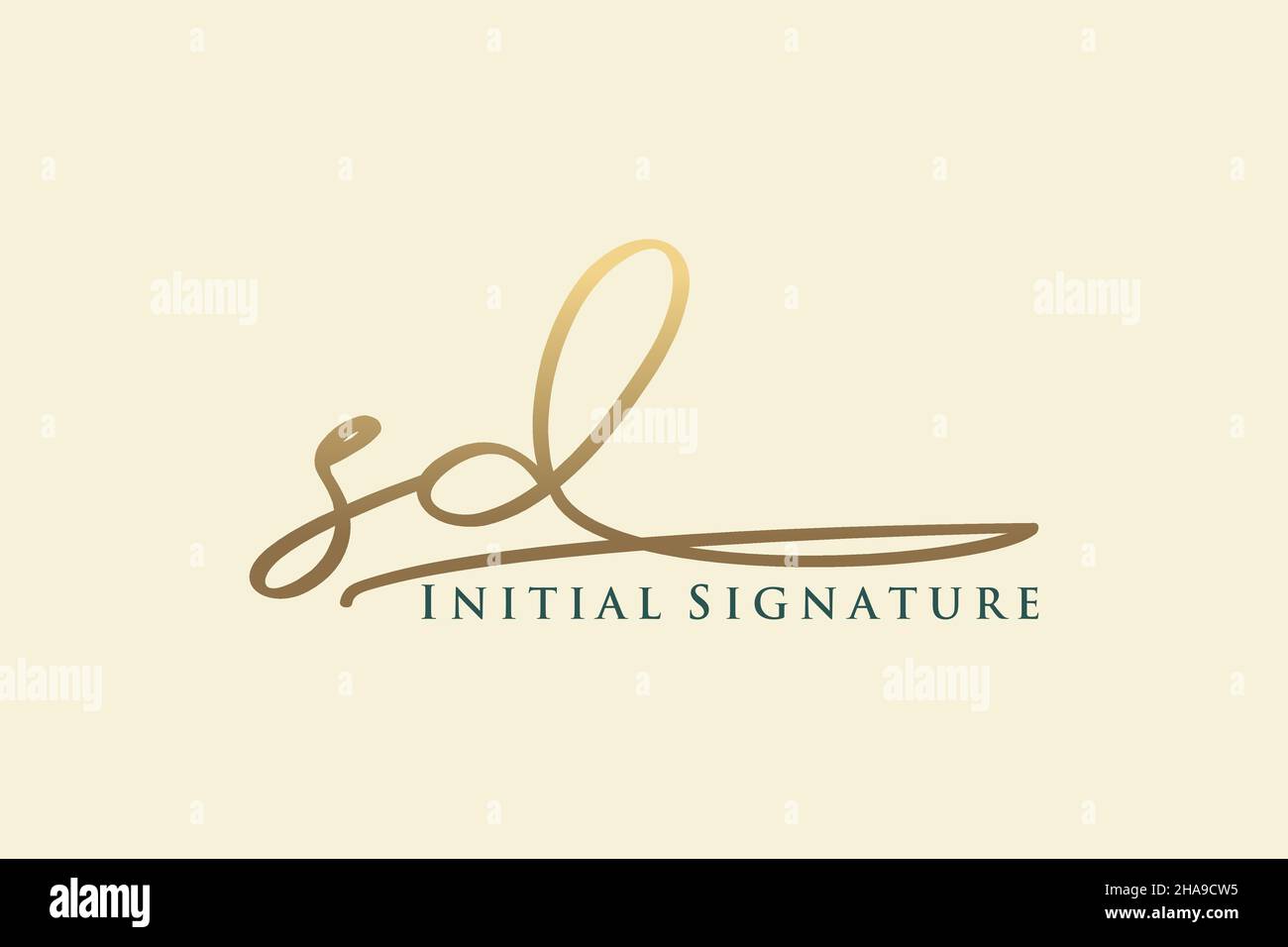 SD Letter Signature Logo Template Elegantes Design-Logo. Handgezeichnete Kalligraphie Schriftzug Vektor Illustration. Stock Vektor