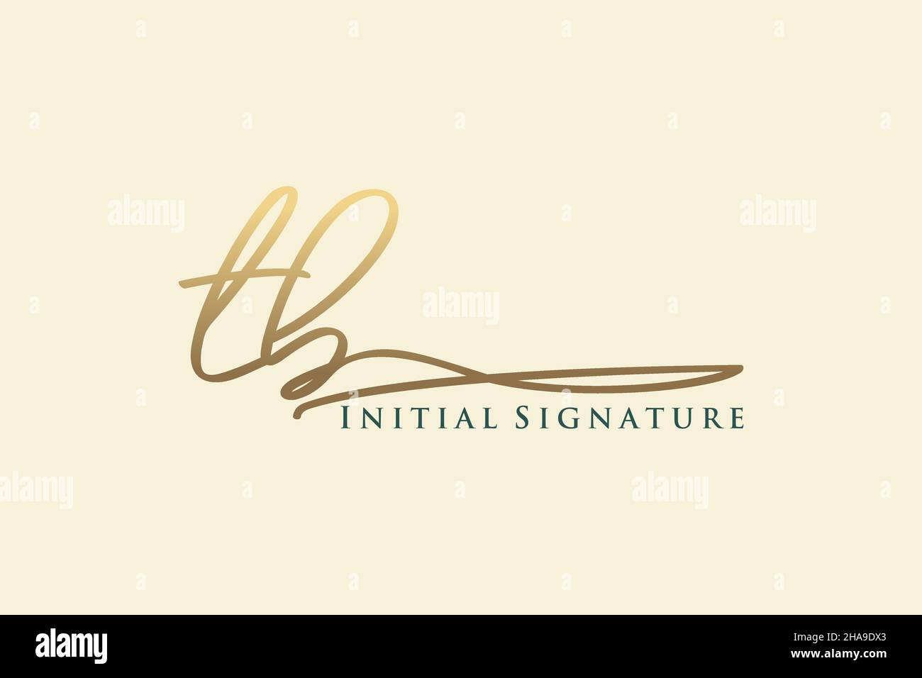 TB Letter Signature Logo Template Elegantes Design-Logo. Handgezeichnete Kalligraphie Schriftzug Vektor Illustration. Stock Vektor