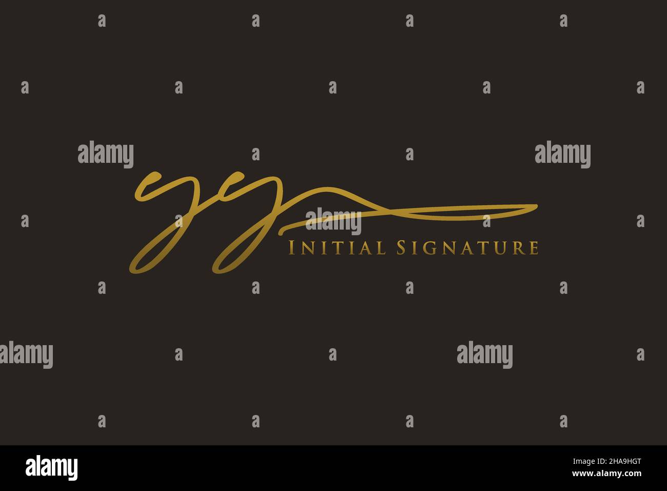 YY Letter Signature Logo Template Elegantes Design-Logo. Handgezeichnete Kalligraphie Schriftzug Vektor Illustration. Stock Vektor