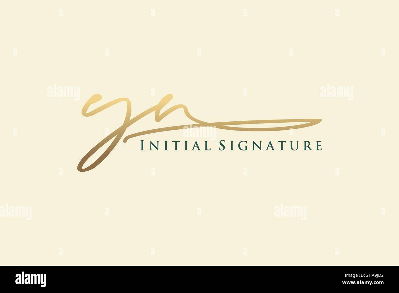 YN Letter Signature Logo Template Elegantes Design-Logo. Handgezeichnete Kalligraphie Schriftzug Vektor Illustration. Stock Vektor