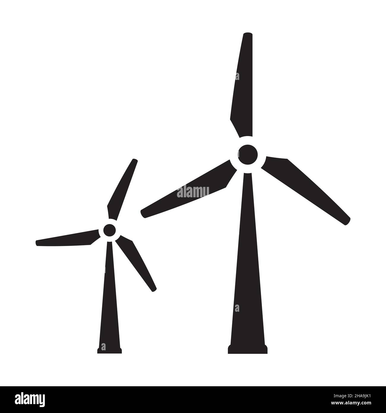 Windturbinen-Symbol in einfachem Stil auf weißem Hintergrund. Stock Vektor