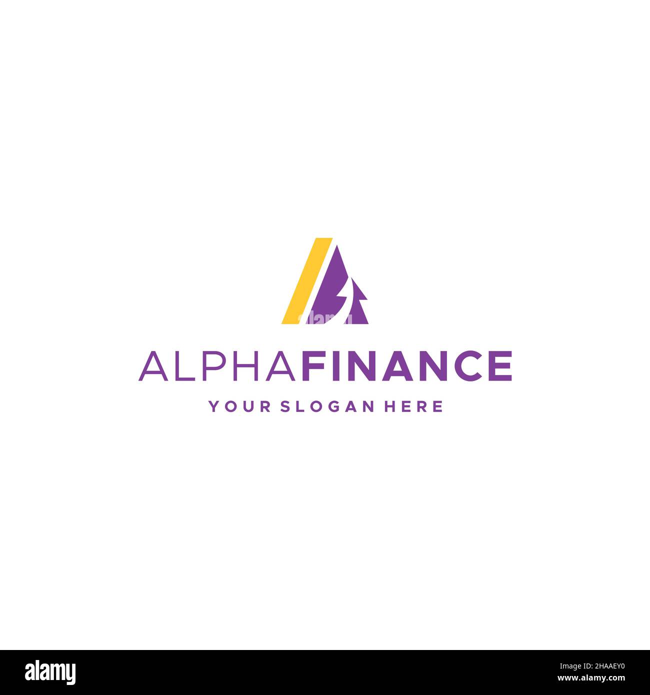 Minimalist Flat Initial Ein ALPHAFINANCE Logo Design Stock Vektor