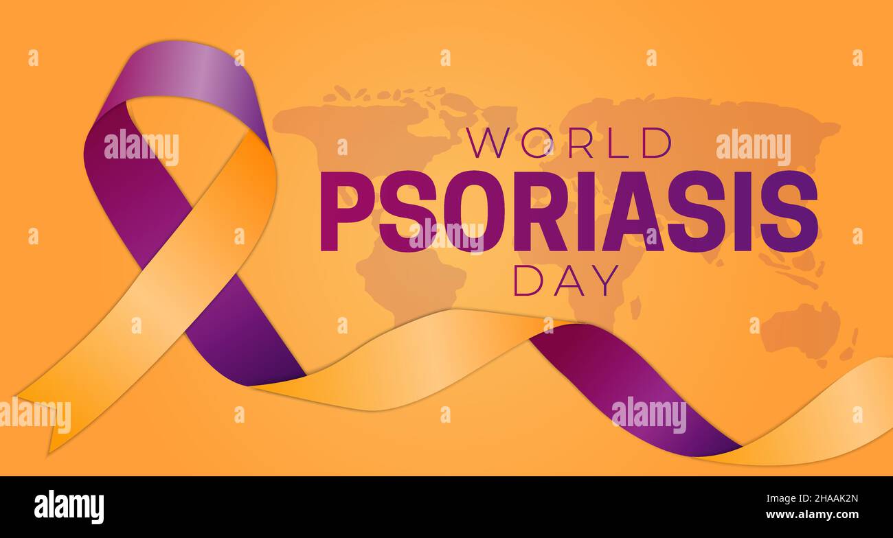 Welt Psoriasis Day Orange Hintergrund Illustration Stock Vektor