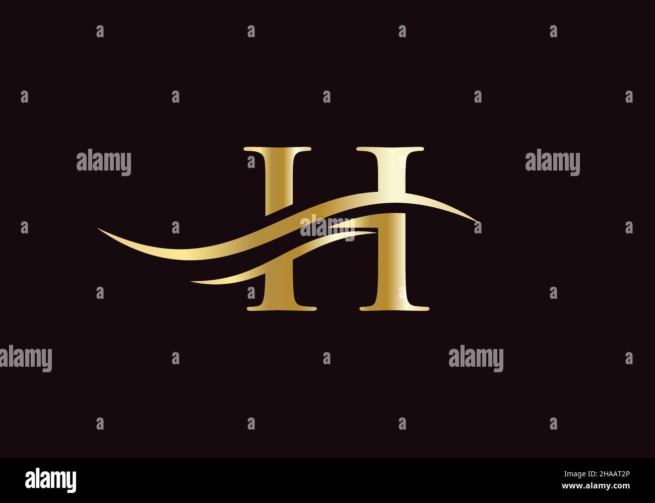 Swoosh Letter H Logo Design für Geschäfts- und Firmenidentität. Water Wave H Logo mit modernem Trendy Stock Vektor