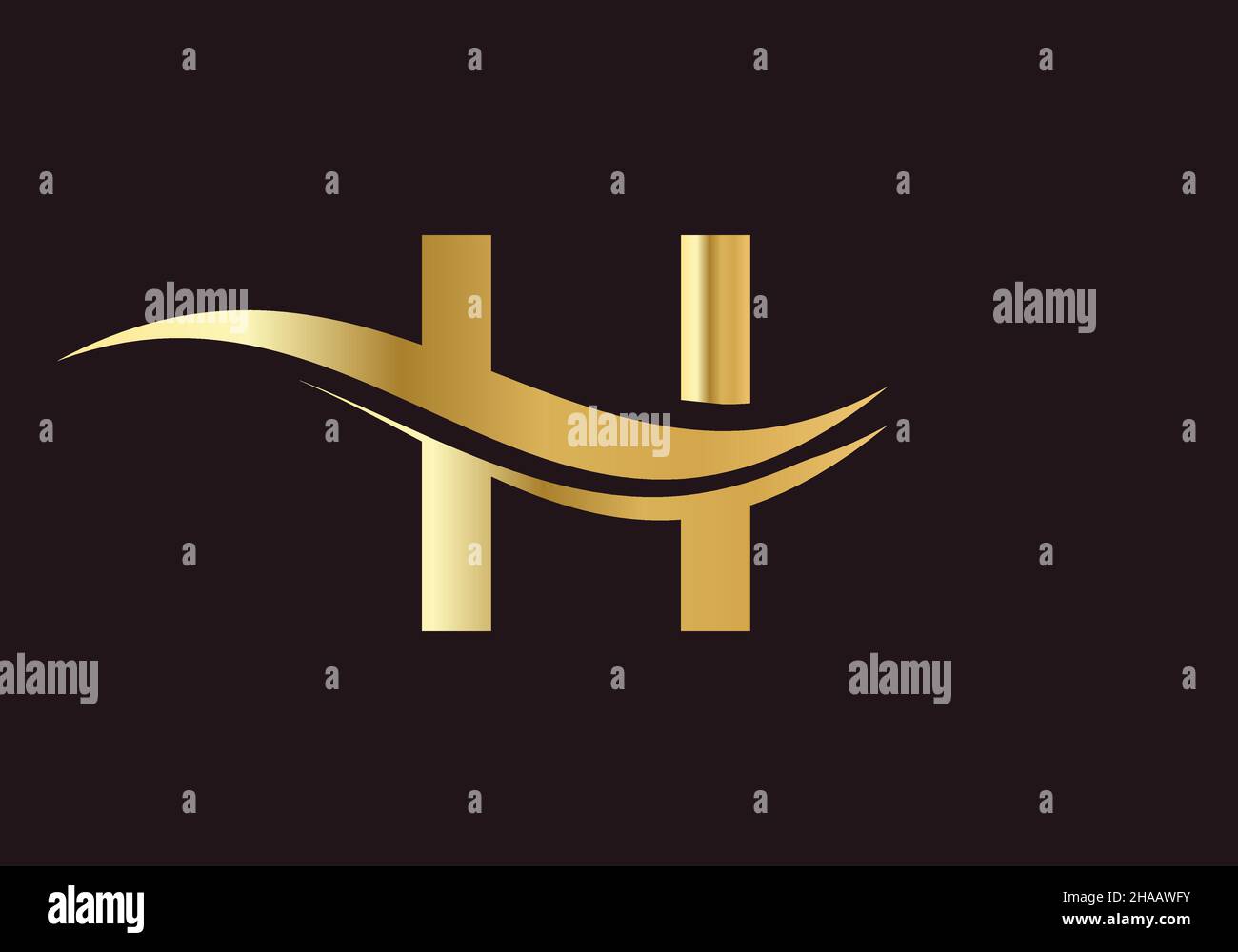 Buchstabe H Logo Design für Geschäfts- und Firmenidentität. Kreativer H-Brief mit Luxuskonzept Stock Vektor