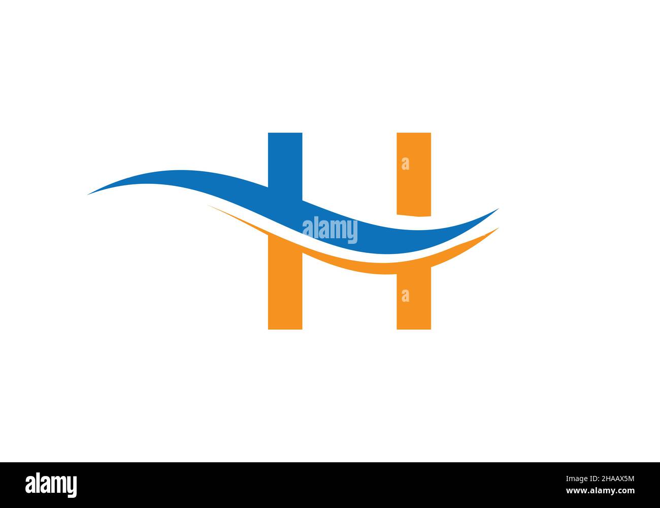Premium Letter H Logo Design mit Wasserwellenkonzept. H Buchstabe Logo-Design mit modernen trendigen Stock Vektor