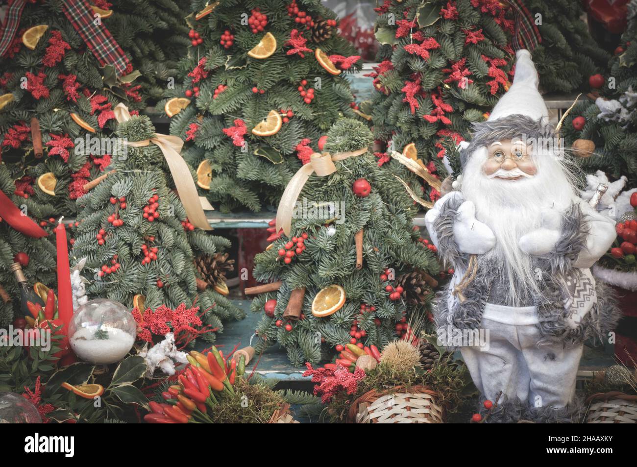 Traditionellen Weihnachtsschmuck mit Textfreiraum Stockfoto