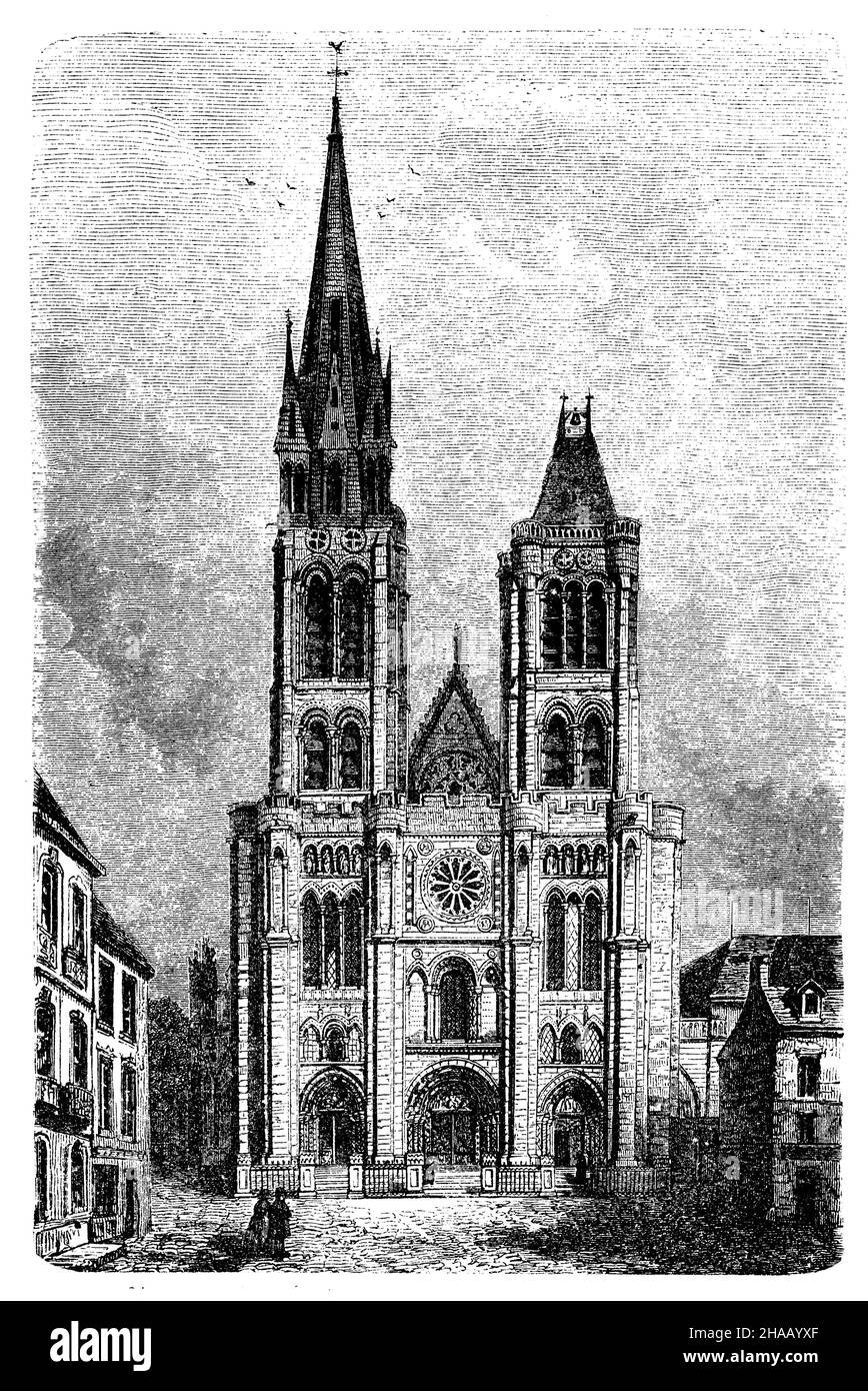 Abteikirche St. Denis. Französisch-gotische Architektur, , (Architekturgeschichte Stockfoto