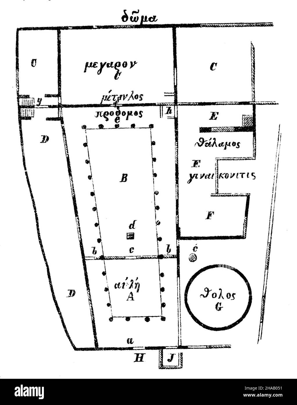 Haus des Odysseus auf Ithaca, , (Architekturgeschichte Stockfoto