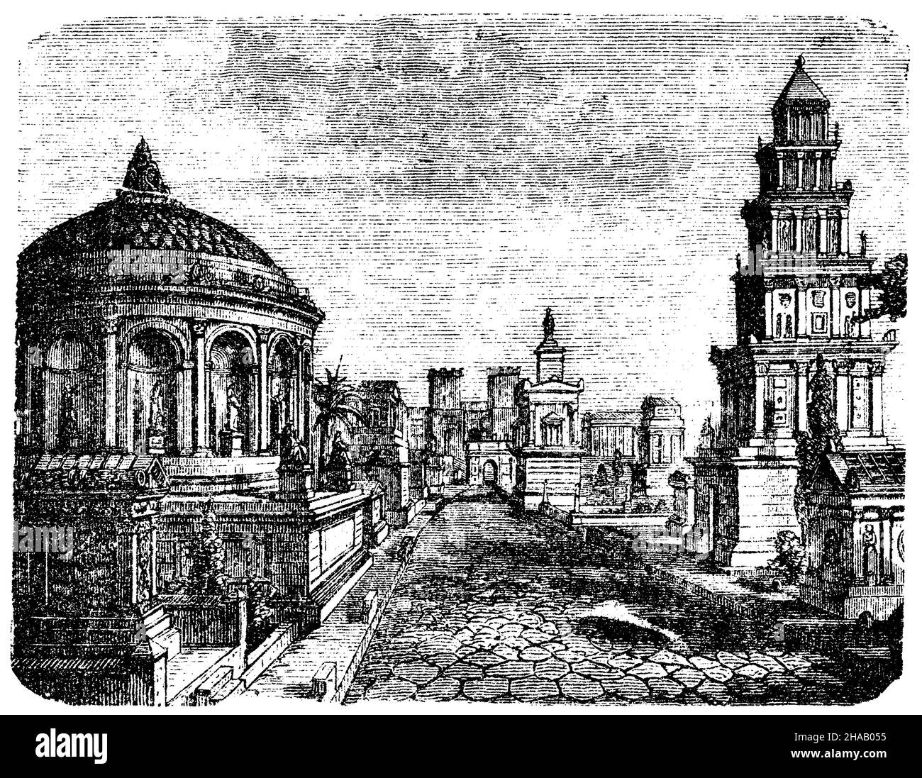 Via Appia in der Nähe von Rom, , (Architekturgeschichte Stockfoto