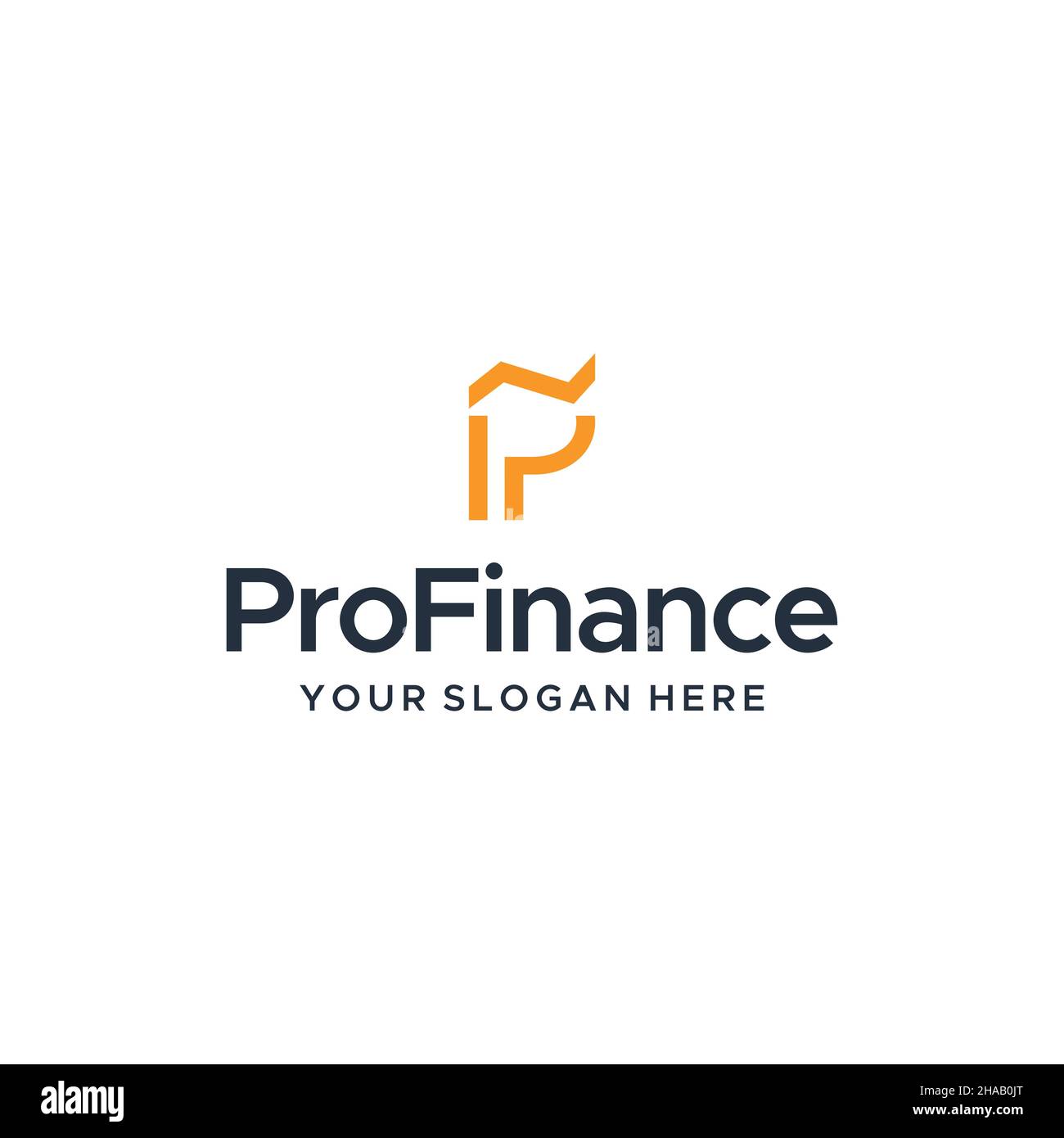 Flaches Buchstabenzeichen Initial P pro FINANCE Logo-Design Stock Vektor