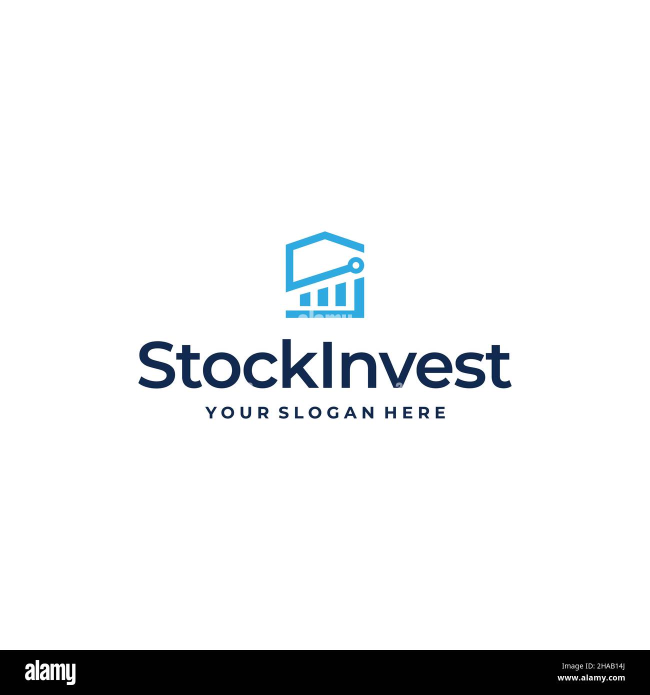 Minimalistisches, flaches Initial S STOCK INVEST Logo-Design Stock Vektor