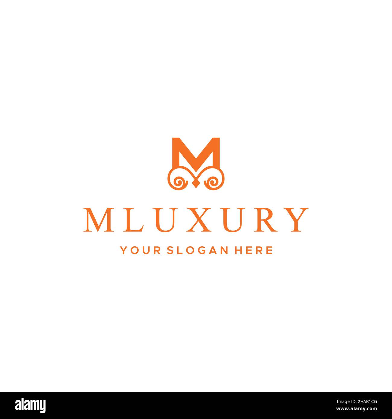 Flaches Buchstabenzeichen Initiales M MLUXURY-Logo Stock Vektor